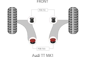 PSB PROBLEM SOLVING BUSHINGS PSB Polyurethane Bush Compatible With Audi TT MK1 (98-06) Complete Front Forged Arm OD 45mm Bushing Kit - PSB732/733
