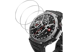 Haofun 3 Stück für Panzerglas für Amazfit T-Rex 3 Schutzfolie Glas, 9H Härte für Panzer Schutz Glas Displayschutz 2,5D Runde Kante, HD Klar (Transparent)
