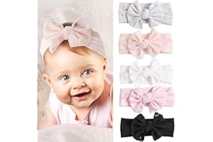 UYDF 5 Stück Baby Stirnband Baby Mädchen, Haarband Baby, Nylon Stirnbänder Bowknot Elastische Haarbänder Weiche Süße Kopfbedeckung Schleife Stirnband Hairband Haarschmuck für Kinder Kleinkinder