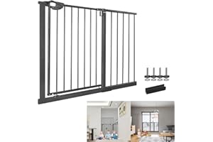 YRHome Griglia di protezione per porte senza foratura, per bambini, con apertura a 180°, a due vie, per bambini, 85-95 cm, colore: nero