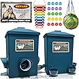 ZINZINULER Automatic Port Chicken Feeder and Cup Waterer Set - Chicken Coop Accessories, No Waste Poultry Feeder, 3 Gallon/16 Pounds