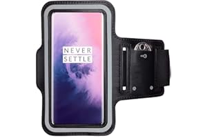 CoverKingz Sportarmband für OnePlus 7 Pro - Armtasche mit Schlüsselfach Oberarm Halterung - Sport Laufarmband Handy Armband Schwarz