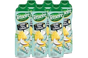 Teisseire Pina Colada Zero - Pour boissons rafraîchissantes sans alcool au goût authentique du cocktail Pina Colada - 6 x 600 ml