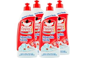 Omino Bianco - Pre-trattante Smacchia Facile, Smacchiatore Bucato, Delicato su Tessuti, per Capi Scuri e Colorati, 500 ml x 4 Pezzi