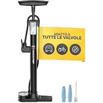 Pompa VOGORA Con Manometro VistaPro – Per Valvole Presta E Schrader, Pieghevole, Leggera, Per Bici E Palloni, Garanzia 2 Anni