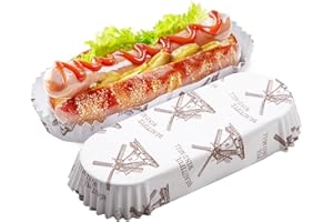 LMTNNB 300 Stück Hot Dog Tabletts, 15.2 cm Papier-Futtertabletts, umweltfreundlich, rechteckig, weiß, geriffelt, Einweg-Futtertablett für Sandwiches und Hamburger, Hot Dog Cart Zubehör (weiß)