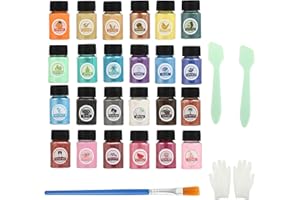 RMIVEGLIA Epoxy resin colori per resina epossidica polvere di mica, 24 colori * 10g, pigmenti per resina epossidica per progetti DIY come sapone, resin, coloranti per candele, bombe da bagno, gioielli e slime