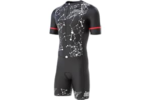 S SIKMA Men's Cycling Skinsuit Gel Padded One Piece Trisuit Bike Top Short Sublimated Design