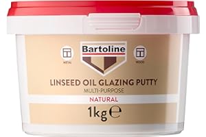 Bartoline Linseed Oil Glazing Putty 1kg – Multi-Purpose Window & Frame Sealant – Ideal for Wood & Metal Frames