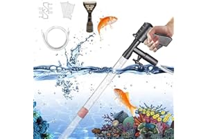 FEELGLAD longziming Fish Tank Aquarium Gravel Cleaner Kit, Vacuum Gravel Cleaner Kit with Air-Pressing Button Fish Tank Sand Cleaner Kit, Aquarium Siphon Vacuum Cleaner with Water Hose Controller Clamp