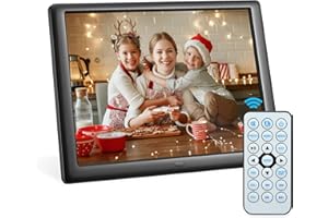 Yontwe Cornice per foto digitali 10 pollici Cornice digitale con telecomando da Lettore di foto/musica/video ad alta risoluzione 1280 * 800 Lettore fotografico elettronico con display IPS completo