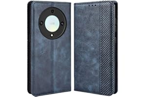 MOJIA Cover per Honor Magic 5 Lite 5G (Magic5 Lite) / X9a, PU Custodia Antiurto Resistente ai Graffi, Custodia Flip Portafoglio per Telefono con Supporto e Slot per Schede. Blu