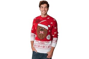 HSA Unisex Retro Fairisle Santa Party Jumpers - Men's & Women's Warm, Regular Fit Knitted Christmas Holiday Jumpers in Sizes SM - 4XL
