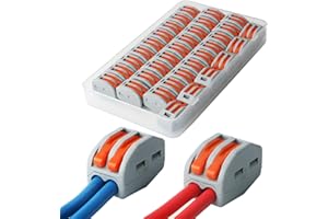 Conectores Electricos, CESFONJER 2 Puerto Bloque Terminales, Palanca Tuerca Cable Conector, Conectores de Cable Compactos (33pcs)
