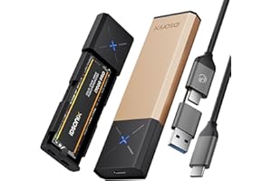 iDsonix Case SSD M.2 [NVMe&SATA], NVMe to USB 3.2 Gen2 10Gbps [Tool Free][Alluminio], Adattatore SSD M.2 NVMe con UASP&Trim, NVMe Enclosure supporta M-Key/B+M Key 2230/2240/2260/2280 SSD