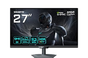 GIGABYTE G27Q2 spelmonitor 27 tum 2K QHD - 2560 x 1440, 200Hz, 1 ms, 350cd/m², G-Sync-kompatibel, FreeSync Premium, HDR10, HD