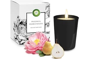 Air Wick Bougie Parfumée Pivoine et Poire Anjou – Bougie Décorative jusqu’à 40h de Combustion