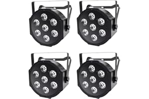 UKing Luz Discoteca con Mando a Distancia, 7 RGBW LED Par Luz con DMX 7 Canales/Automáticos/Activados por Sonido Modos y 8 Efectos de Flash Discoteca Luz para Luces de Fiesta de Boda DJ Disco