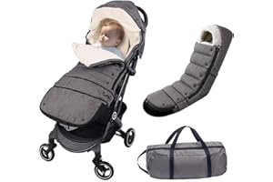 auvstar Chancelière Poussette Universelle, Détachable Chanceliere Bebe Poussettes Chaud,Chanceliere Buggy Hiver Confortable avec Plupart Landau, Epaississement Coupe-vent (Gris)