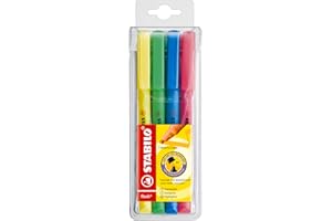 STABILO flash - Surligneur - Pochette x 4 surligneurs fluo - Coloris assortis