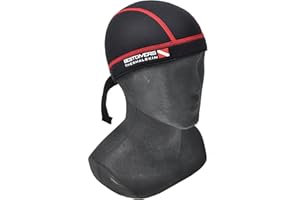 BEST DIVERS Bandana de 3 mm Neop. Negro/Rojo, Talla L-XL, Hombres
