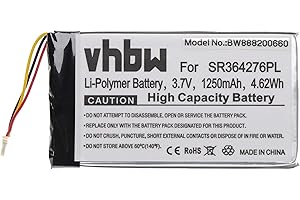 vhbw Akku kompatibel mit Becker BE B20, BE B10, Active.5 LMU, BE B60 GPS Navigation Navi (1250 mAh, 3,7 V, Li-Polymer)