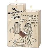 GAROMIA Kerzenständer Mit Freundschaftsspruch - Herzförmiges Geschenk Für Beste Freundin