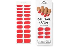 MOYOU LONDON Autocollants auto-adhésifs pour ongles en Gel Semi-durci, lampe UV/LED requise, 20 enveloppes de vernis à ongles en Gel, autocollants pour Nail Art - Femme Fatale