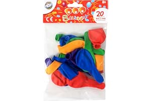 FLYPOP'S - 20 Palloncini da Gonfiare - Festa - 130020 - Multicolore - Lattice Naturale - Bambino - Compleanno - Bomba d'Acqua - 19 cm x 19 cm - A partire dai 3 anni