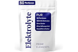 PRIME ELEMENTS Elektrolyte Pur ohne Zucker | 50 Portionen mit je 1850 MG | Elektrolyte Pulver für Sportler bei Flüssigkeitsverlust | 250g | Natürlich salzig mit wenig Zitronensäure