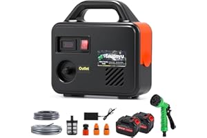 Huanyu Cordless Water Transfer Pump Pompe à Eau alimentée par Batterie avec 2x22500mAh 21V Batteries Pompe électrique Portable avec Long Tuyau d'arrosage pour l'irrigation et Le Nettoyage