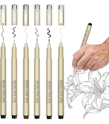 Set 6 Penne Tecniche Artline 230 &ndash; Nero, Punta Fine, Per Disegno E Illustrazione, Made In Japan