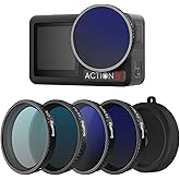 SMALLRIG Kit de filtros ND para DJI Osmo Action 5 Pro/4, paquete de 5 filtros CPL FS ND8 ND16 ND32 de ajuste a presi&oacute;n y cubi