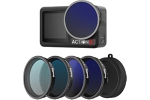 SMALLRIG ND Filter Kit for DJI Osmo Action 5 Pro/Action 4, 5 Pack CPL FS ND8 ND16 ND32 Snap-On Polarizing Neutral Density Filters & Lens Silicone Cover, HD Optical Glass/Multi-Coated Lens Filters 5411