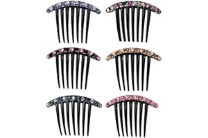 WideSmart Strass Zähne Haarkamm,6 Stück Damen Haar Steckkamm Zähne Haarkam Strass Steckkamm Haarschmuck Haarspange Kamm Einsteckkamm Strass Haarkamm Haarschmuck für Frauen Mädchen Geschenk