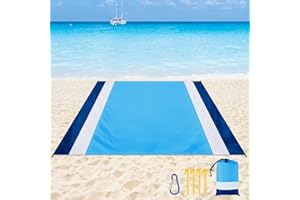 Sarsumir Picknickdecke 210 x 200 cm Sandfrei Stranddecke Ultraleicht Kompakt Outdoor Decke Wasserdicht Camping Zubehör mit 4 Heringe für Reisen, Camping und Picknick,