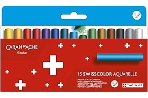 Caran d'Ache Swisscolor 7502.815 - Pastelli a cera colorati, 15 pezzi