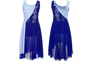 Doomiva Lyrical Dance Dress for Girls Ballet Dance Leotard Dress Contemporary Performance Costume Camisole