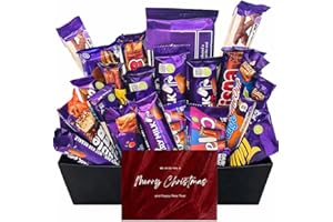 BENERRY Chocolate Gift Box – Assorted Bars & Treats – Luxury Sweet Hamper – Gift for Christmas, Birthday or All Occasions (Christmas - 24 pieces - Black)