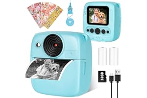 DINGBIU Kids Camera Instant Print - 1080P HD Video Toddler Digital Camera Instant Camera for Kids with 32G Card & Print Photo Paper Birthday Gifts for Boys Girls Age 3 4 5 6 7 8 9+ Year Old Children
