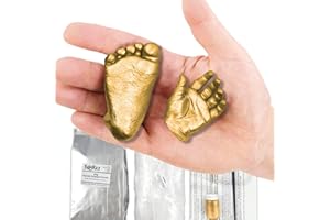 Baby Casting Kit to Make 3D Hand and Foot Plaster Casts by BabyRice (Gold)