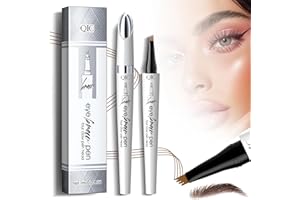 MEGIAEXIST Augenbrauenstift Härchenzeichnung, 3D Augenbrauenstift Wasserfest Microblading Augenbrauenstift Magischer Augenbrauenstift mit 4 Gabelspitze und Natürliche Formgebung der Augenbrauen (Dunkelbraun)