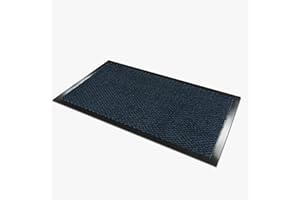 Comart - Tappeto Asciugapassi New - Zerbino per Esterno Antipioggia e Assorbente - Tappetino Sottile in Fibra Sintetica - Antiscivolo e Lavabile - per Ingresso Interno o Esterno - Blu - 40x60 cm