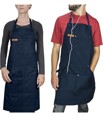 Grembiule Chef Works B192 Con Pettorina Regolabile - Grigio, Tasca Divisoria - Foto 10