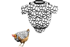 BOXOB Selles de Poulet pour Poules, Tablier Protection Dorsale pour Poules Housse Selle d'Accouplement avec Bretelles Réglables Protéger Picage et l'Accouplement (Noir et Blanc)