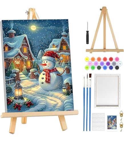 Mini Schilderen op Nummer met Frame - Schattige kerstboom - Figured'Art