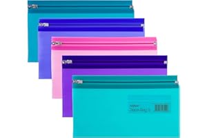 Snopake 240x130mm Dl Electra Zippa Bag 'S' - Transparent/ Assorti (Lot de 5)