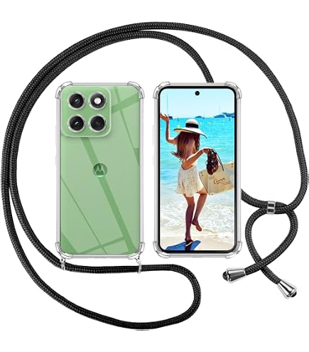 YAMCCCSE Custodia per Cellulare Girocollo per Motorola Moto G56 5G Tracolla - Collana/Necklace Cordoncino,Practical Stylish Trasparente Silicone TPU Flessibile Antiurto Protettivo Cover YAMCCCSE Custodia per Cellulare Girocollo per Motorola Moto G56 5G Tracolla - Collana/Necklace Cordoncino,Practical Stylish Trasparente Silicone TPU Flessibile Antiurto Protettivo Cover