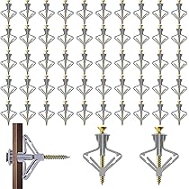 50 Tasselli A Farfalla Per Cartongesso M8 - Con Viti Incluse Per Pareti Cave, Grigio E Oro - Foto 10