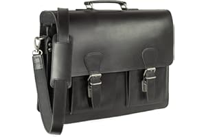 Klassische Aktentasche Lehrertasche aus Leder, für Damen und Herren, Hamosons 600